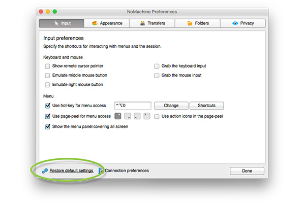 nomachine set username and password